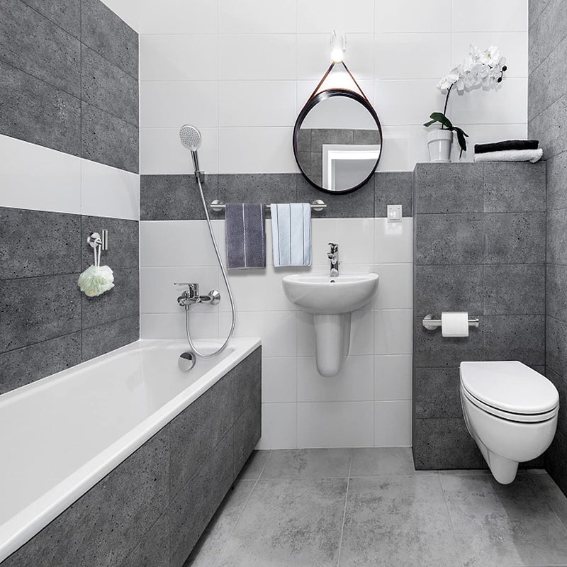 Nolimas 3-Pieces Set Brushed Nickel Bathroom Hardware SUS304 Stainless Steel Round Wall Mounted - Includes 12" Hand Towel Bar, Toilet Paper Holder, Robe Towel Hooks,Bathroom Accessories Kit - Image 5
